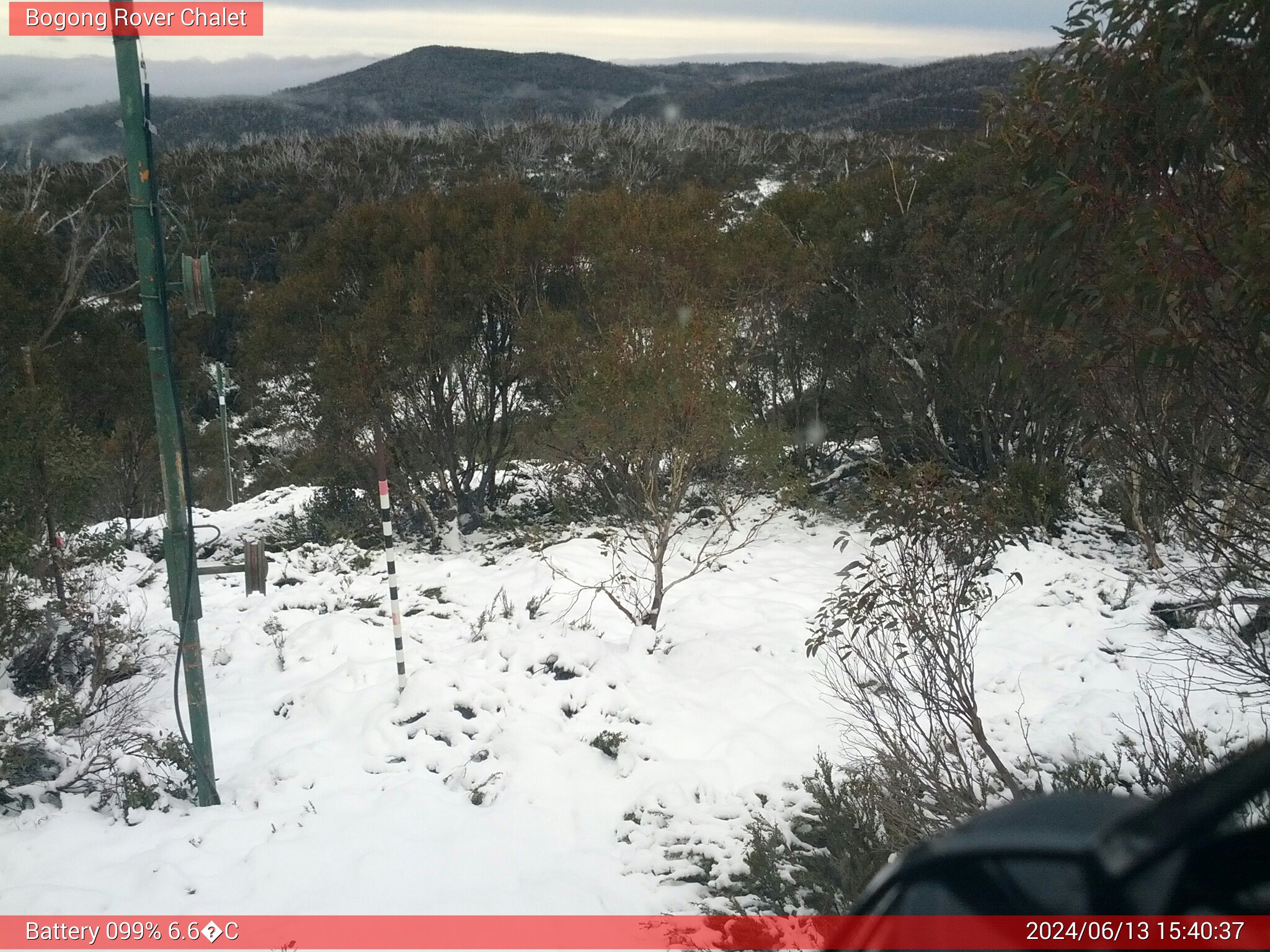 Bogong Web Cam 3:40pm Thursday 13th of June 2024