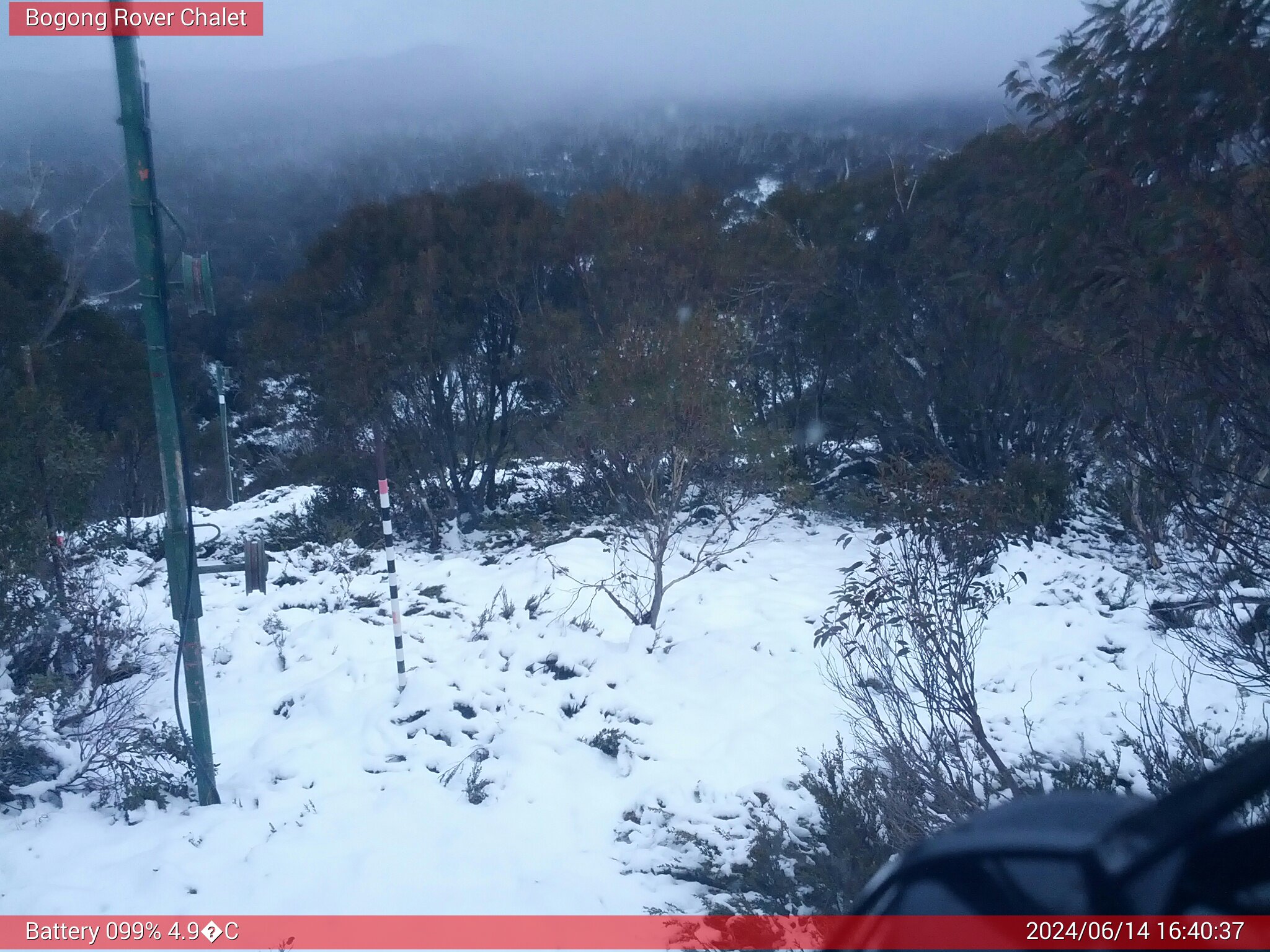 Bogong Web Cam 4:40pm Friday 14th of June 2024