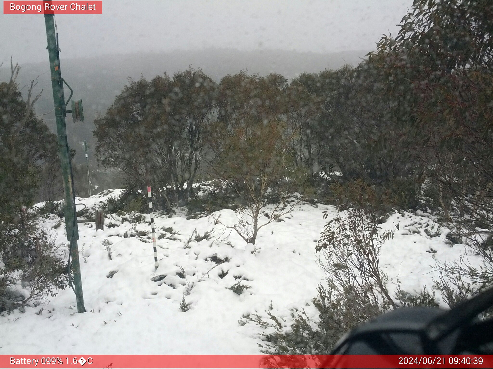 Bogong Web Cam 9:40am Friday 21st of June 2024