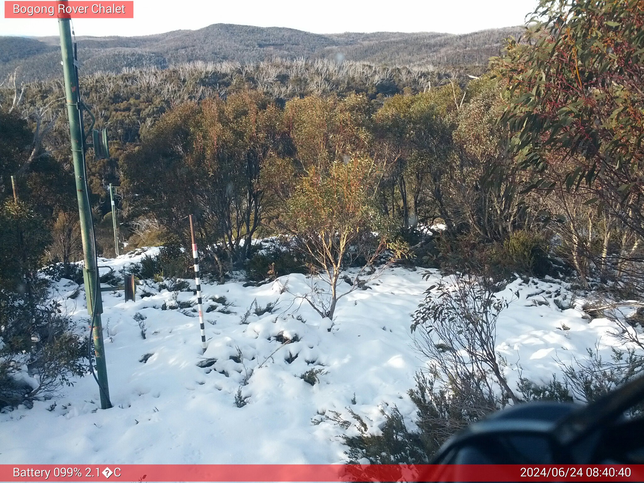 Bogong Web Cam 8:40am Monday 24th of June 2024