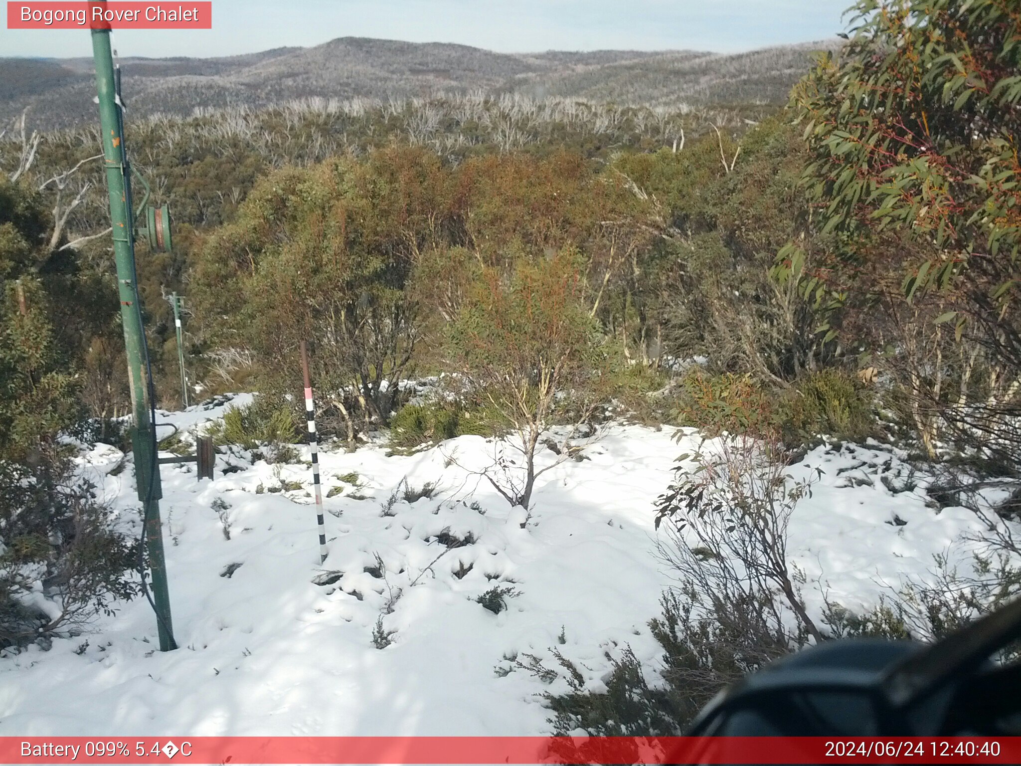 Bogong Web Cam 12:40pm Monday 24th of June 2024