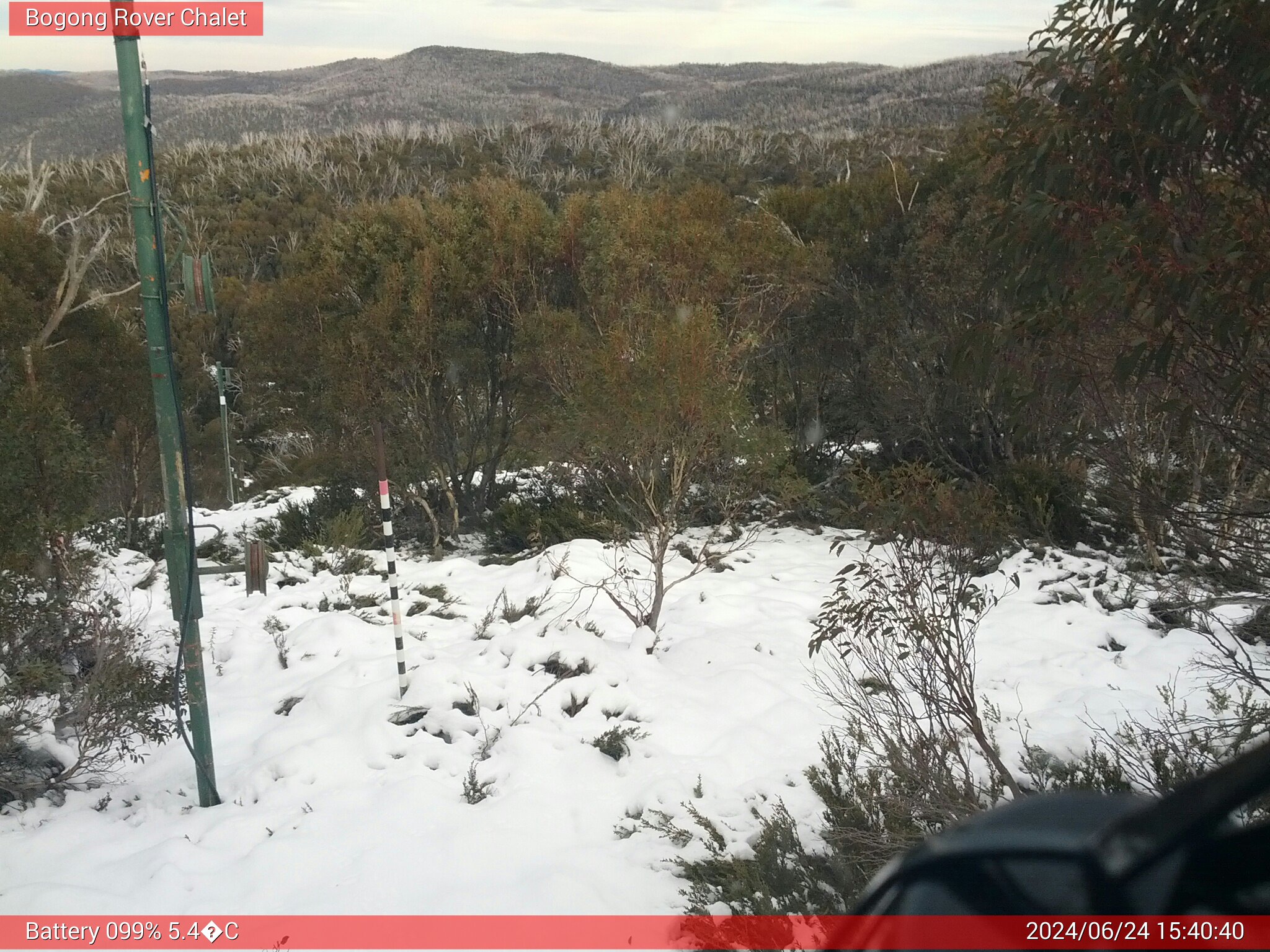 Bogong Web Cam 3:40pm Monday 24th of June 2024