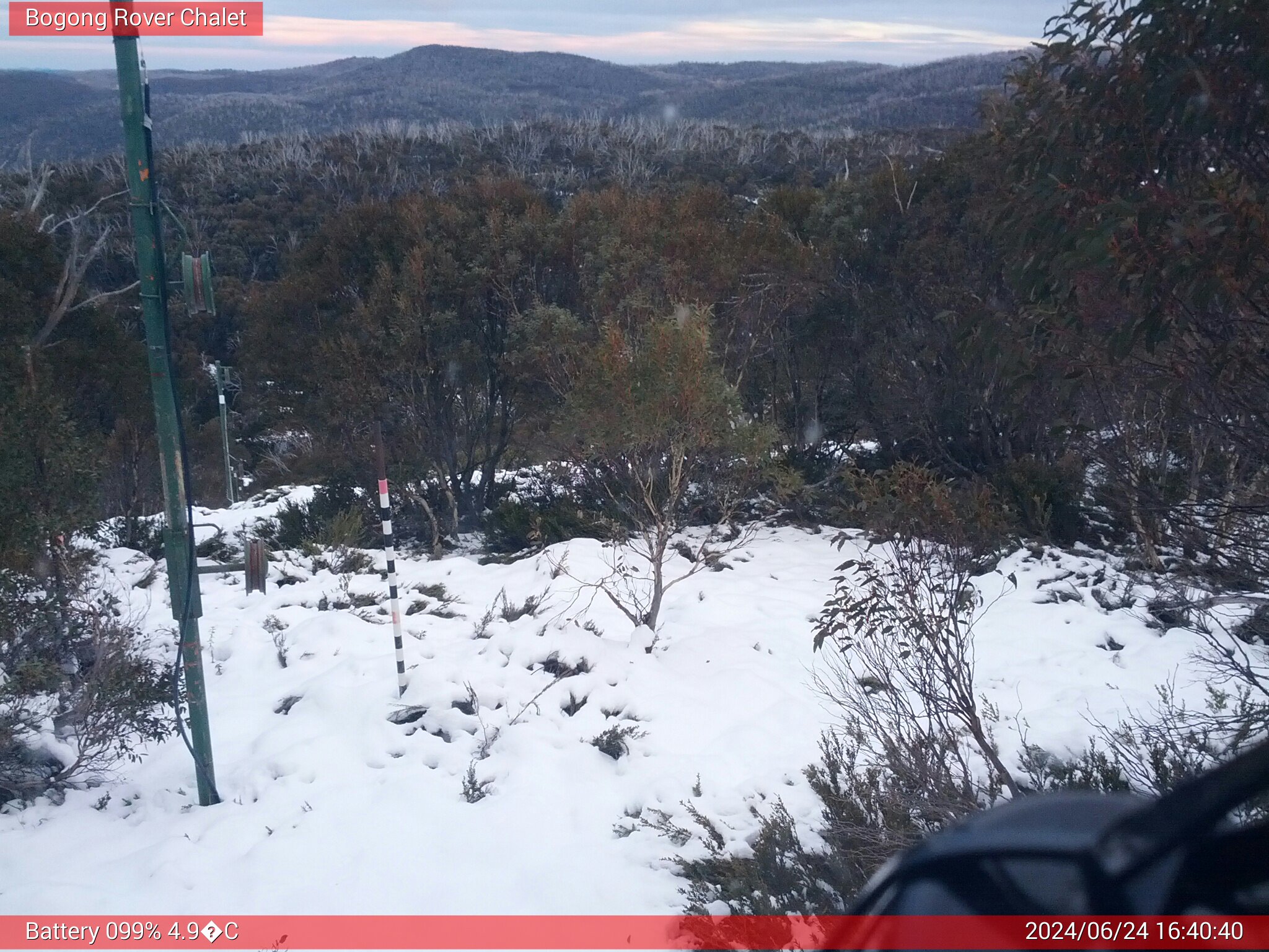 Bogong Web Cam 4:40pm Monday 24th of June 2024