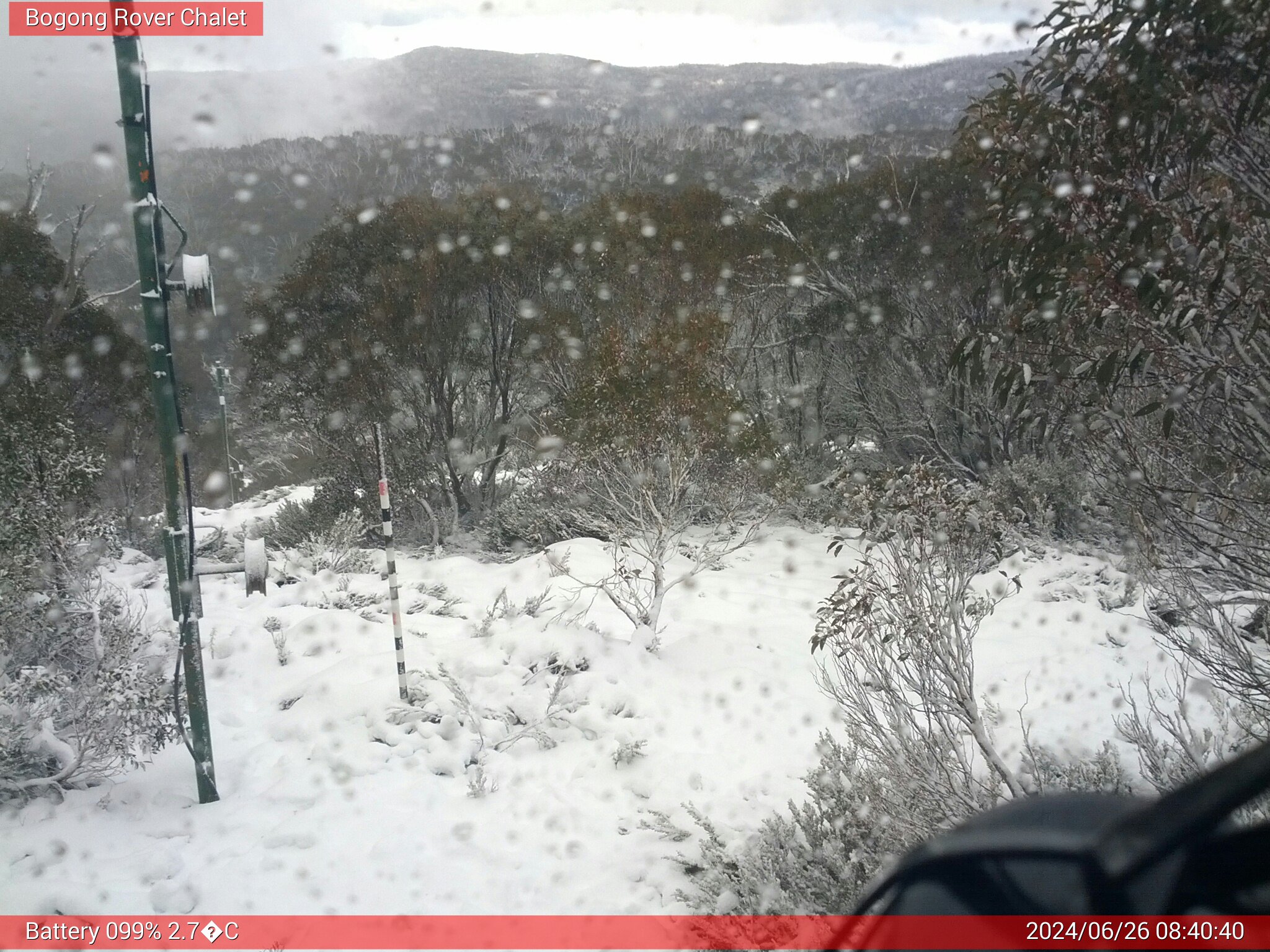 Bogong Web Cam 8:40am Wednesday 26th of June 2024