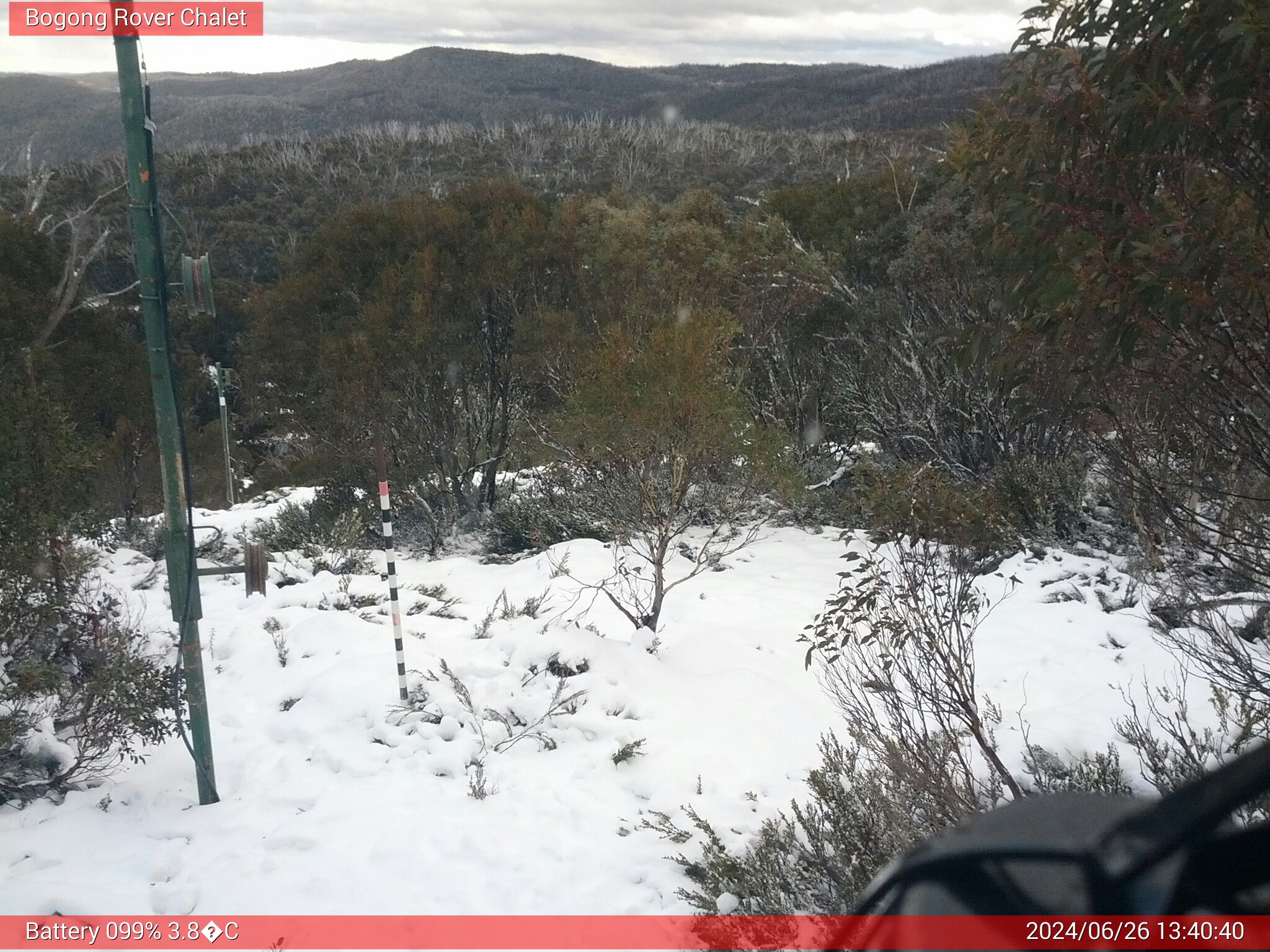 Bogong Web Cam 1:40pm Wednesday 26th of June 2024