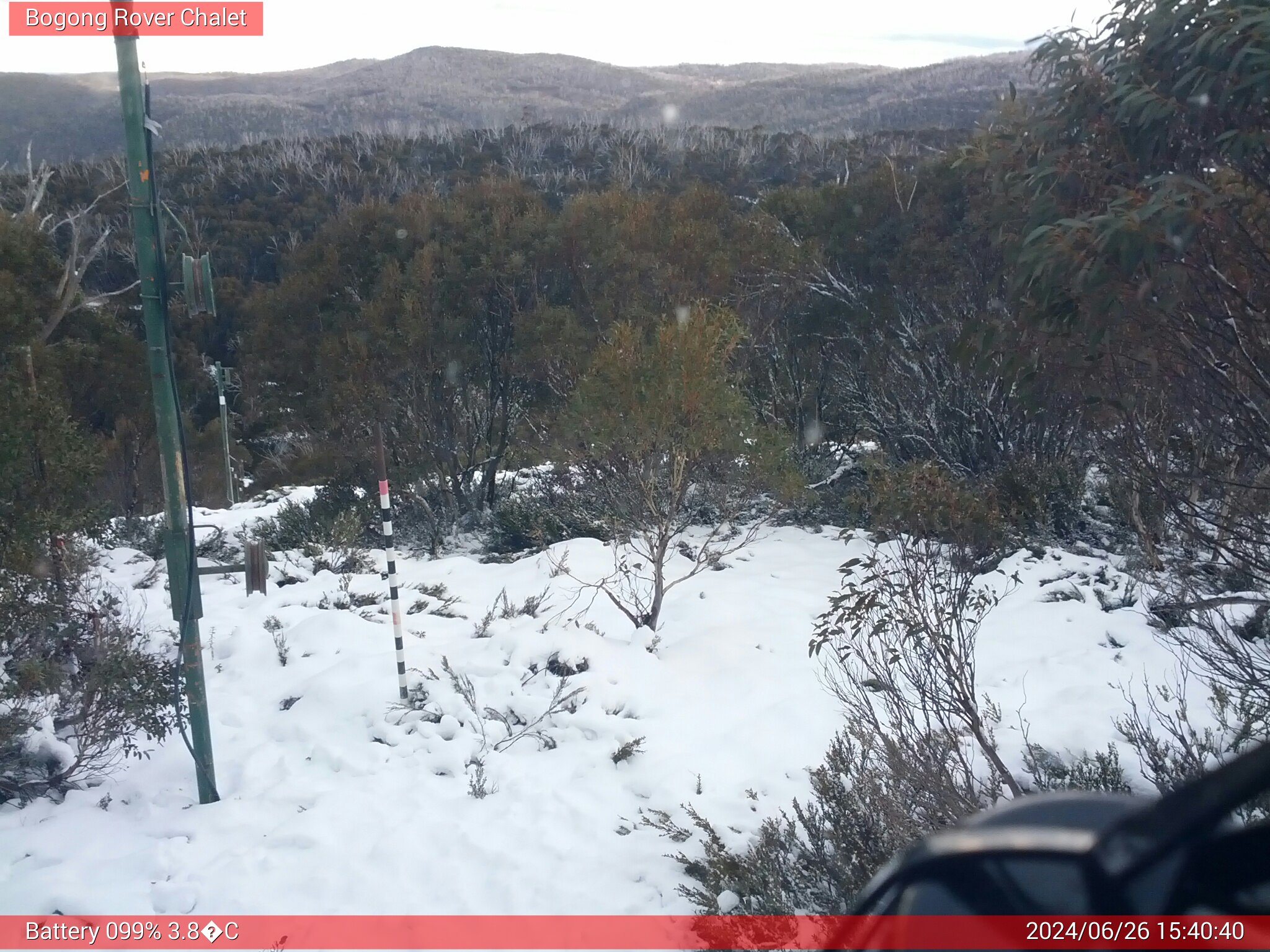 Bogong Web Cam 3:40pm Wednesday 26th of June 2024