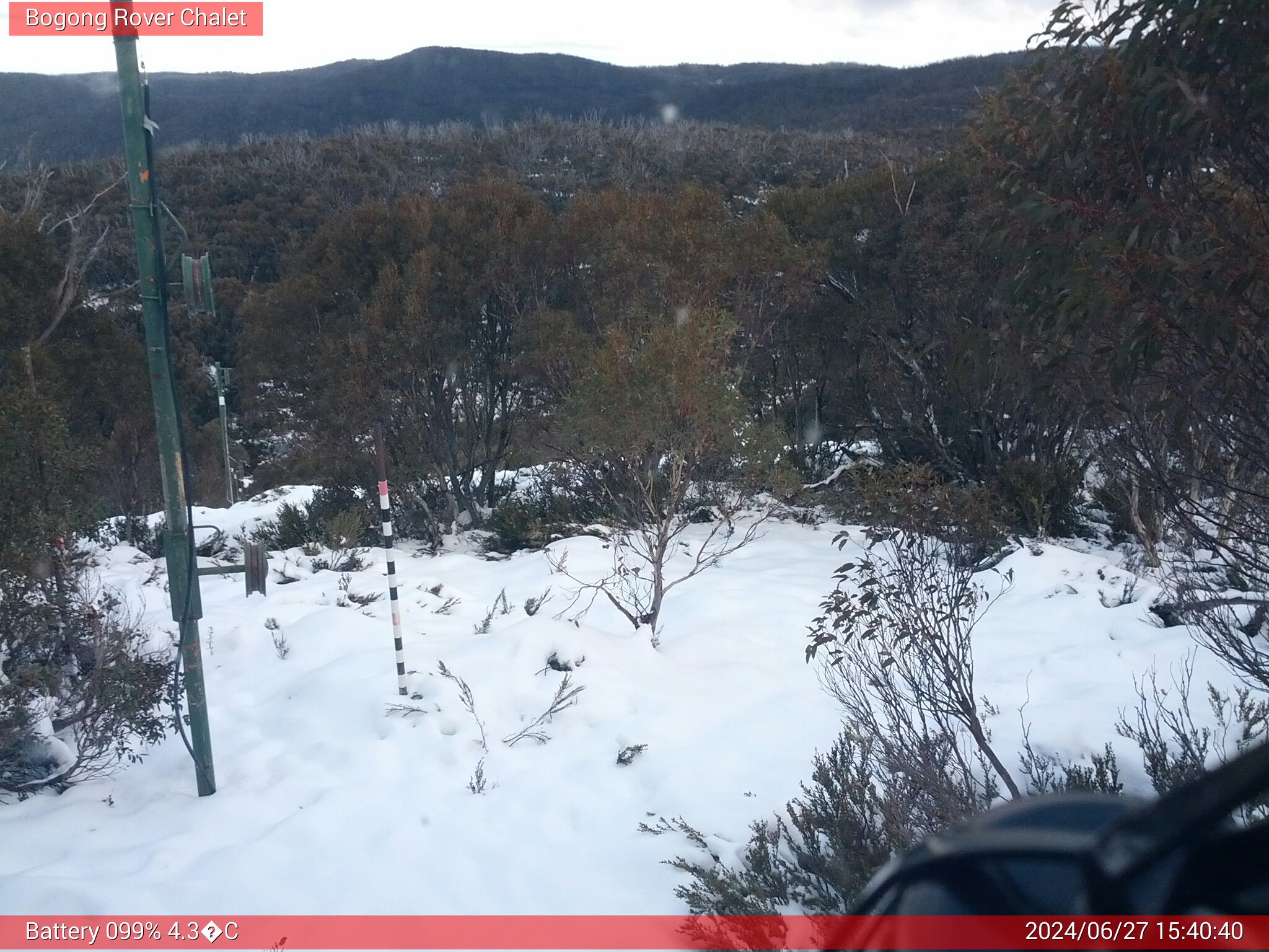 Bogong Web Cam 3:40pm Thursday 27th of June 2024