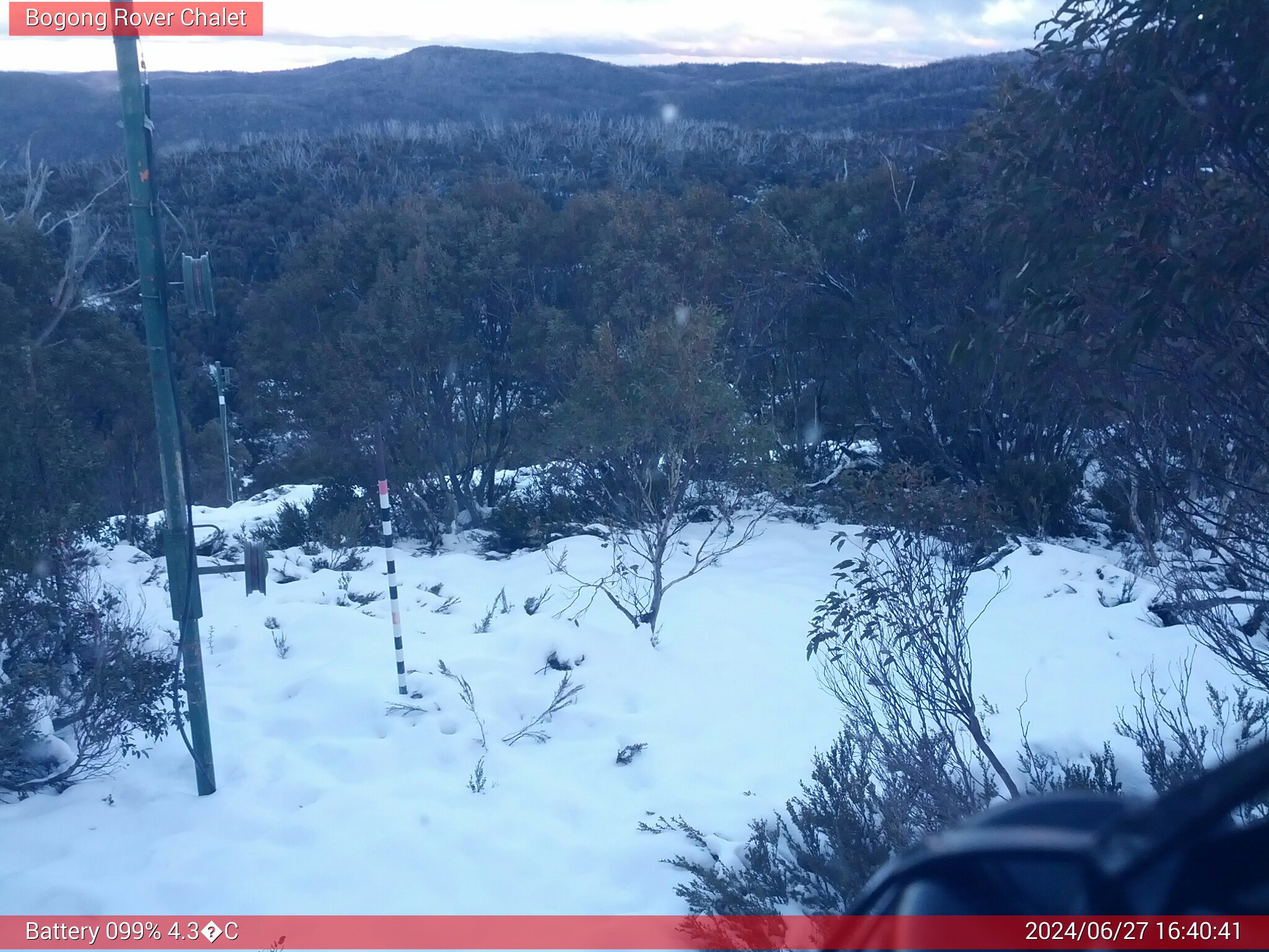 Bogong Web Cam 4:40pm Thursday 27th of June 2024