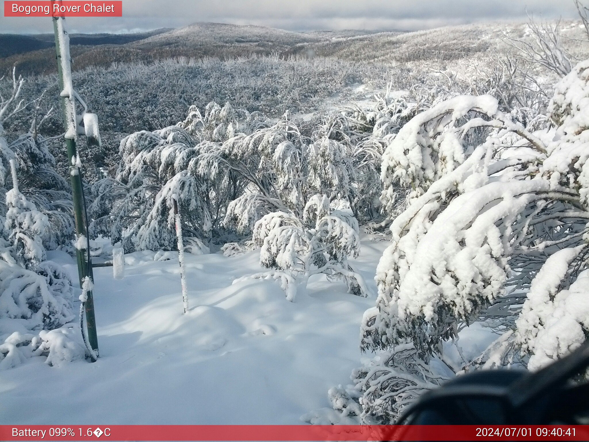 Bogong Web Cam 9:40am Monday 1st of July 2024