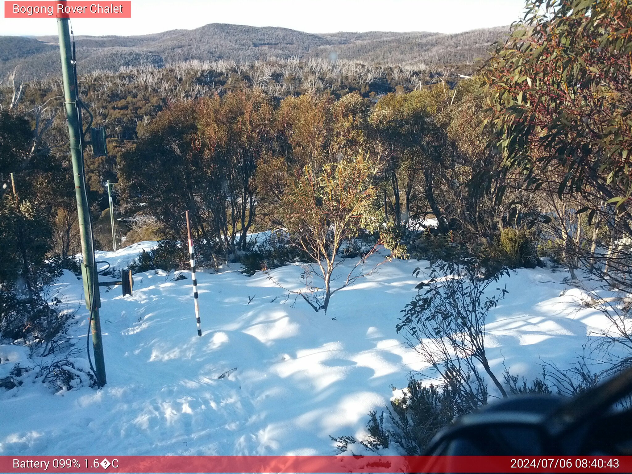 Bogong Web Cam 8:40am Saturday 6th of July 2024