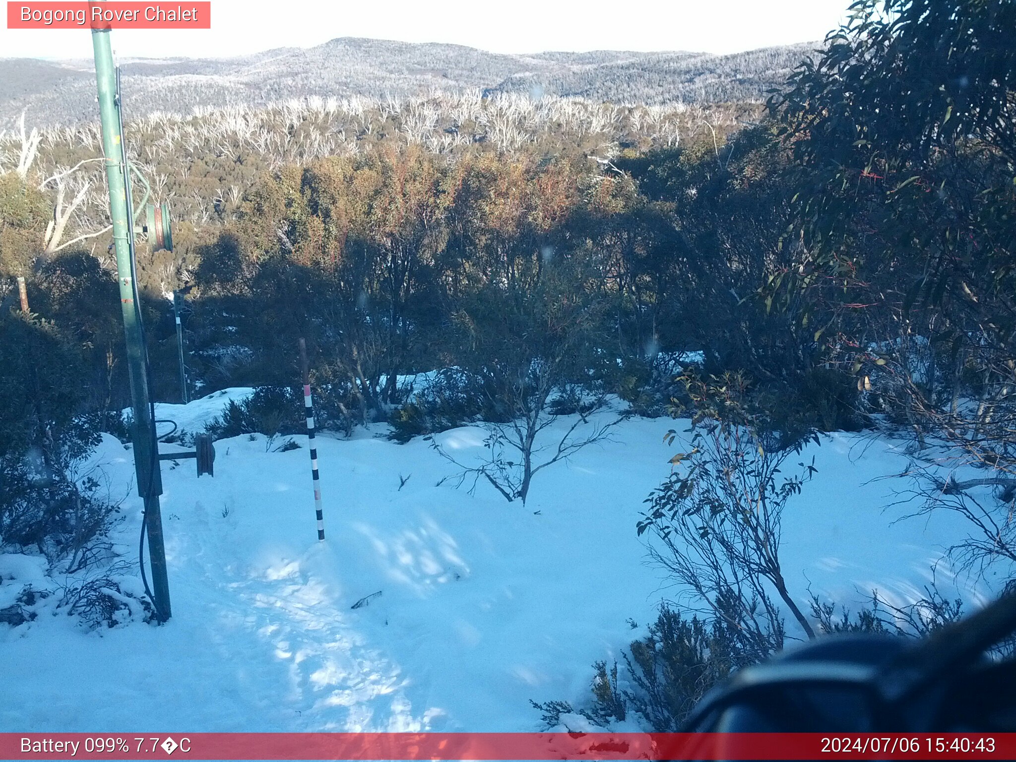 Bogong Web Cam 3:40pm Saturday 6th of July 2024