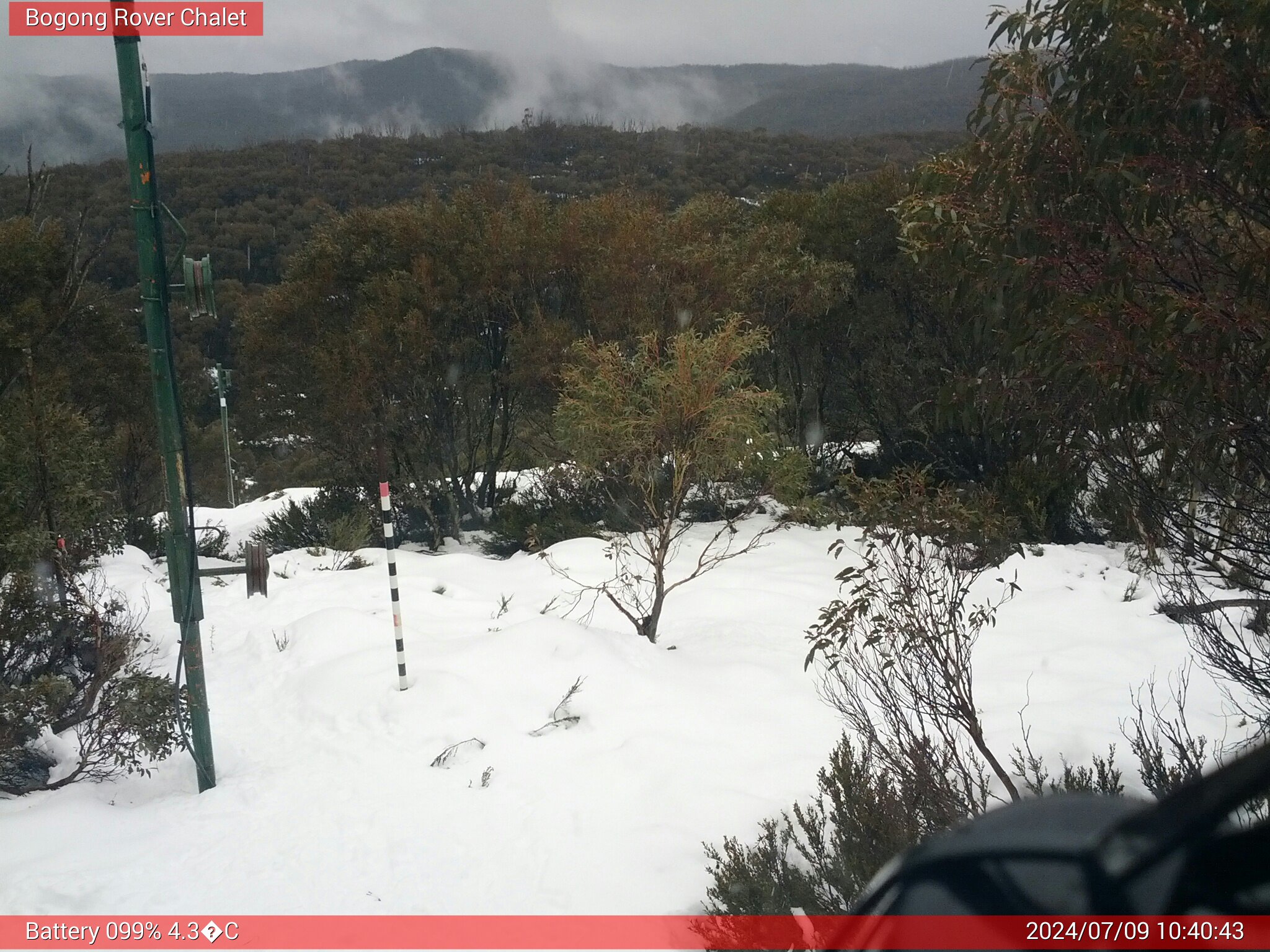 Bogong Web Cam 10:40am Tuesday 9th of July 2024