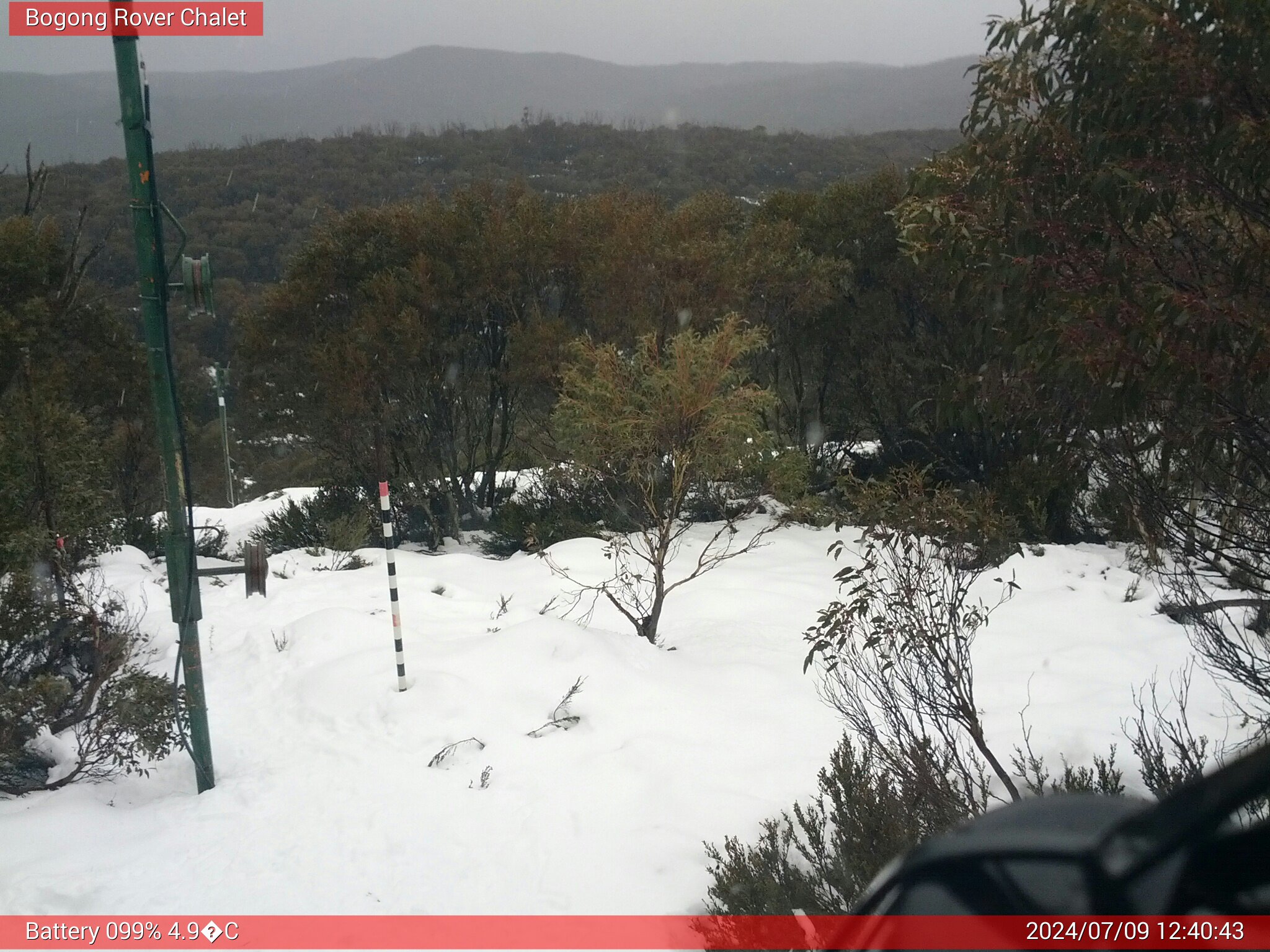 Bogong Web Cam 12:40pm Tuesday 9th of July 2024