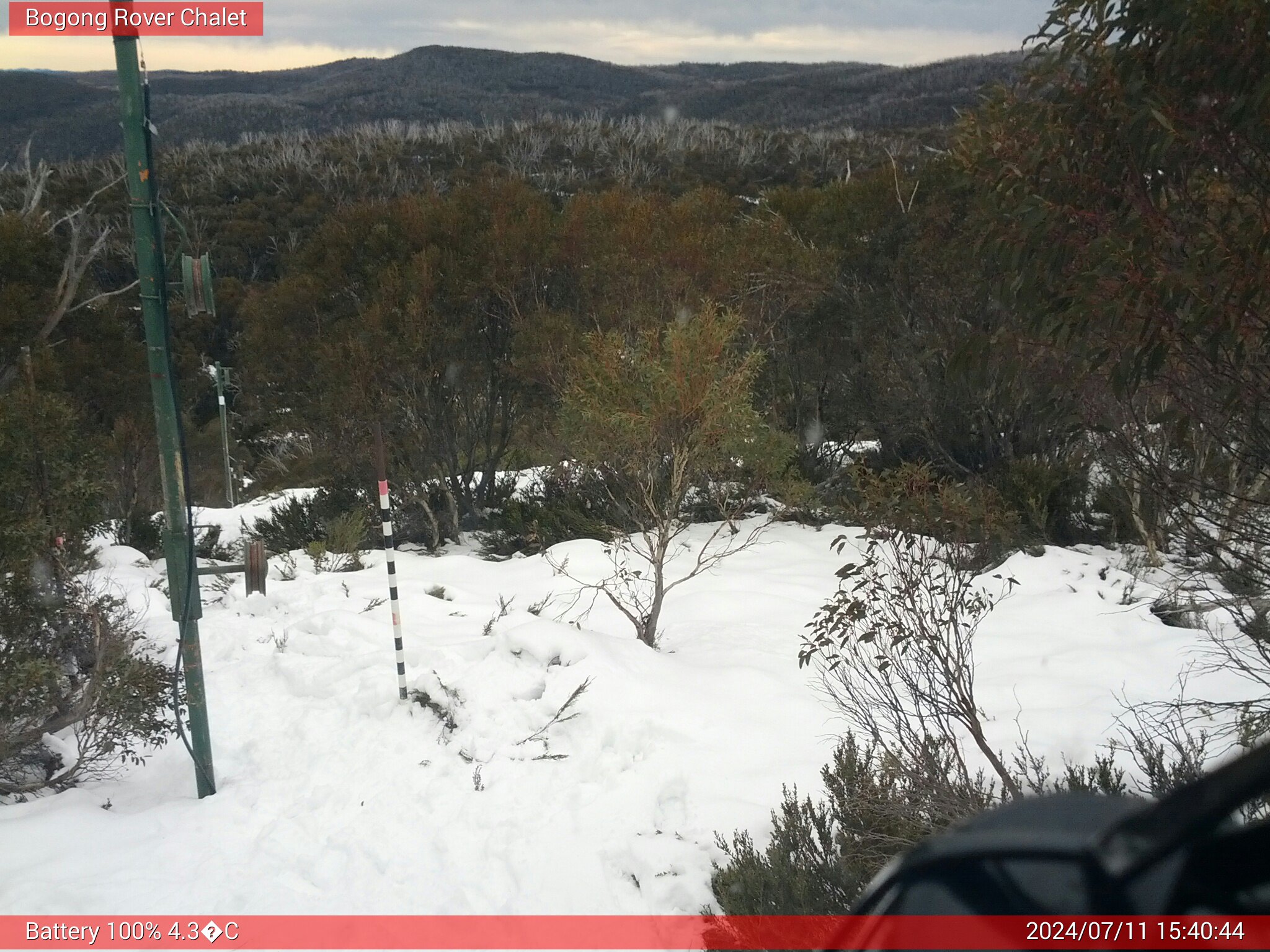 Bogong Web Cam 3:40pm Thursday 11th of July 2024