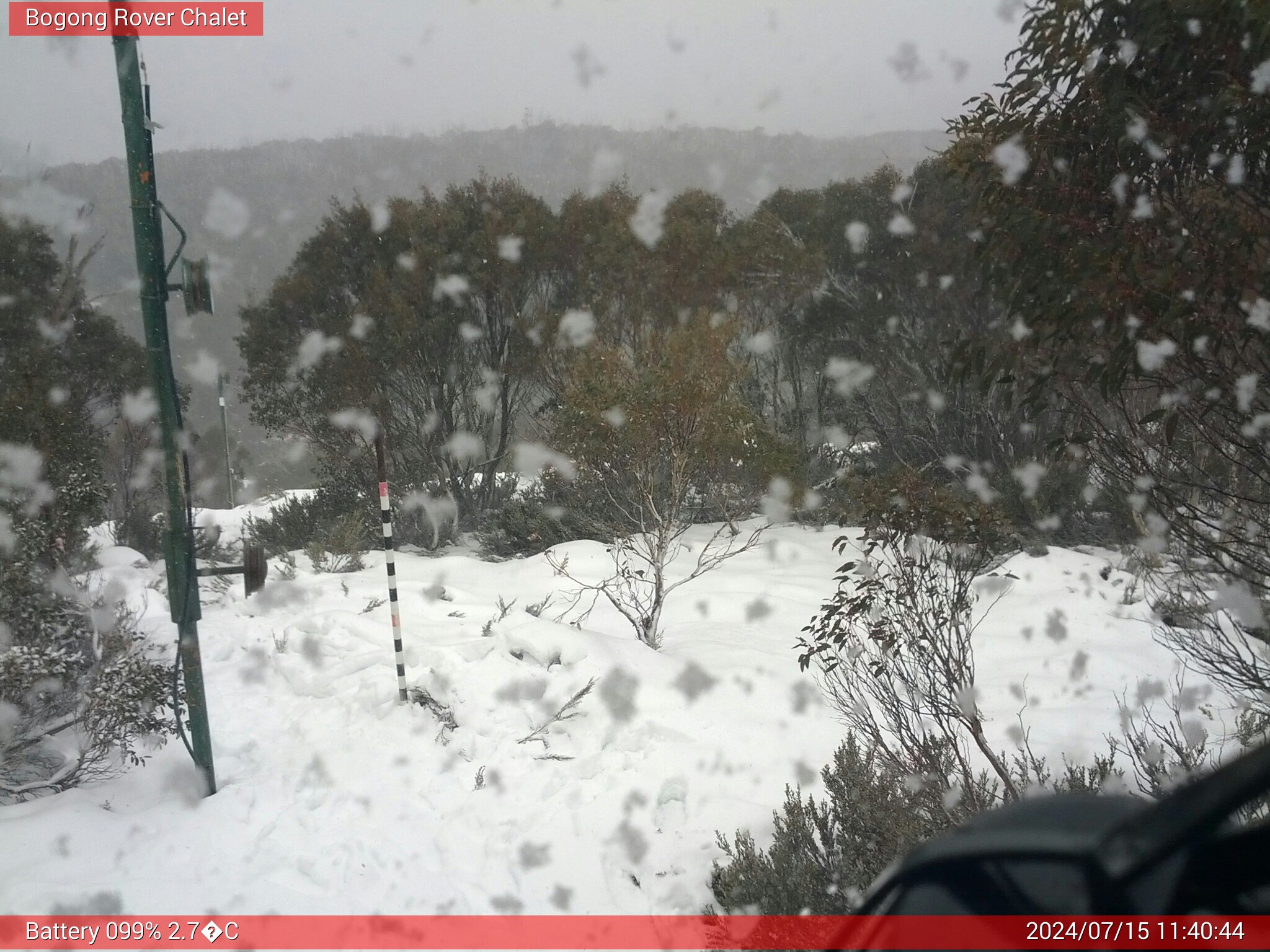 Bogong Web Cam 11:40am Monday 15th of July 2024