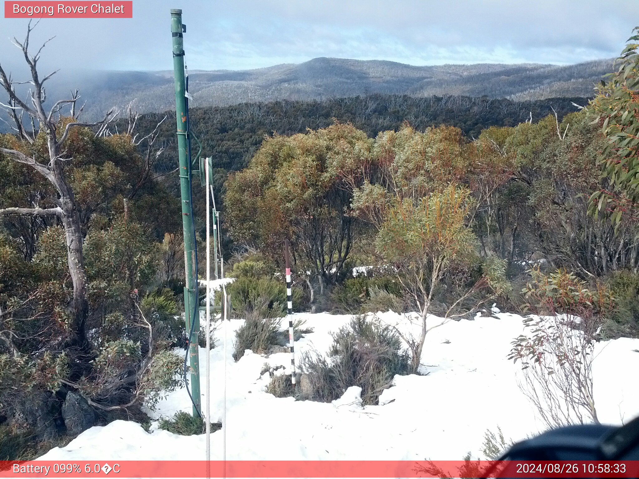 Bogong Web Cam 10:58am Monday 26th of August 2024