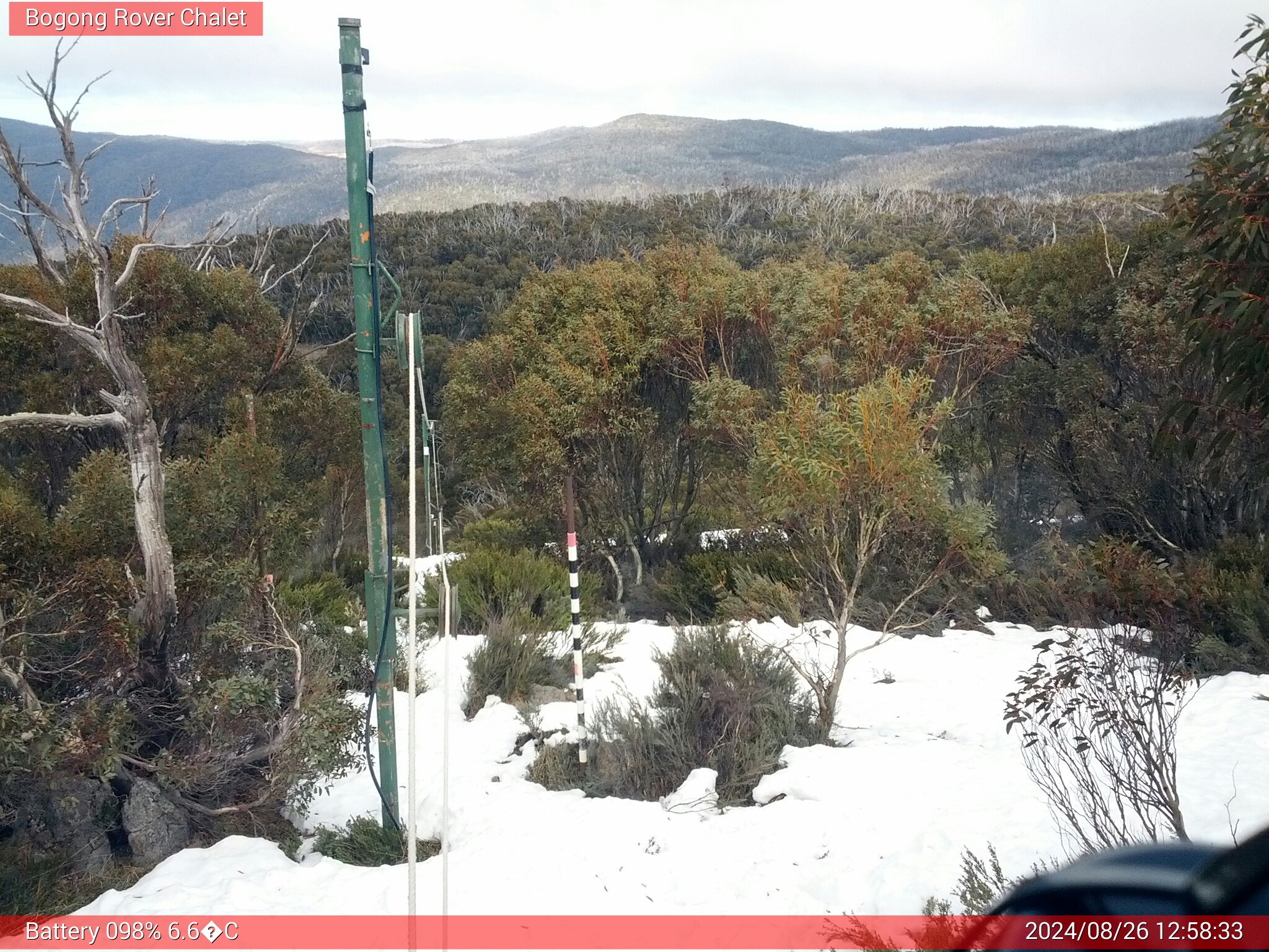 Bogong Web Cam 12:58pm Monday 26th of August 2024