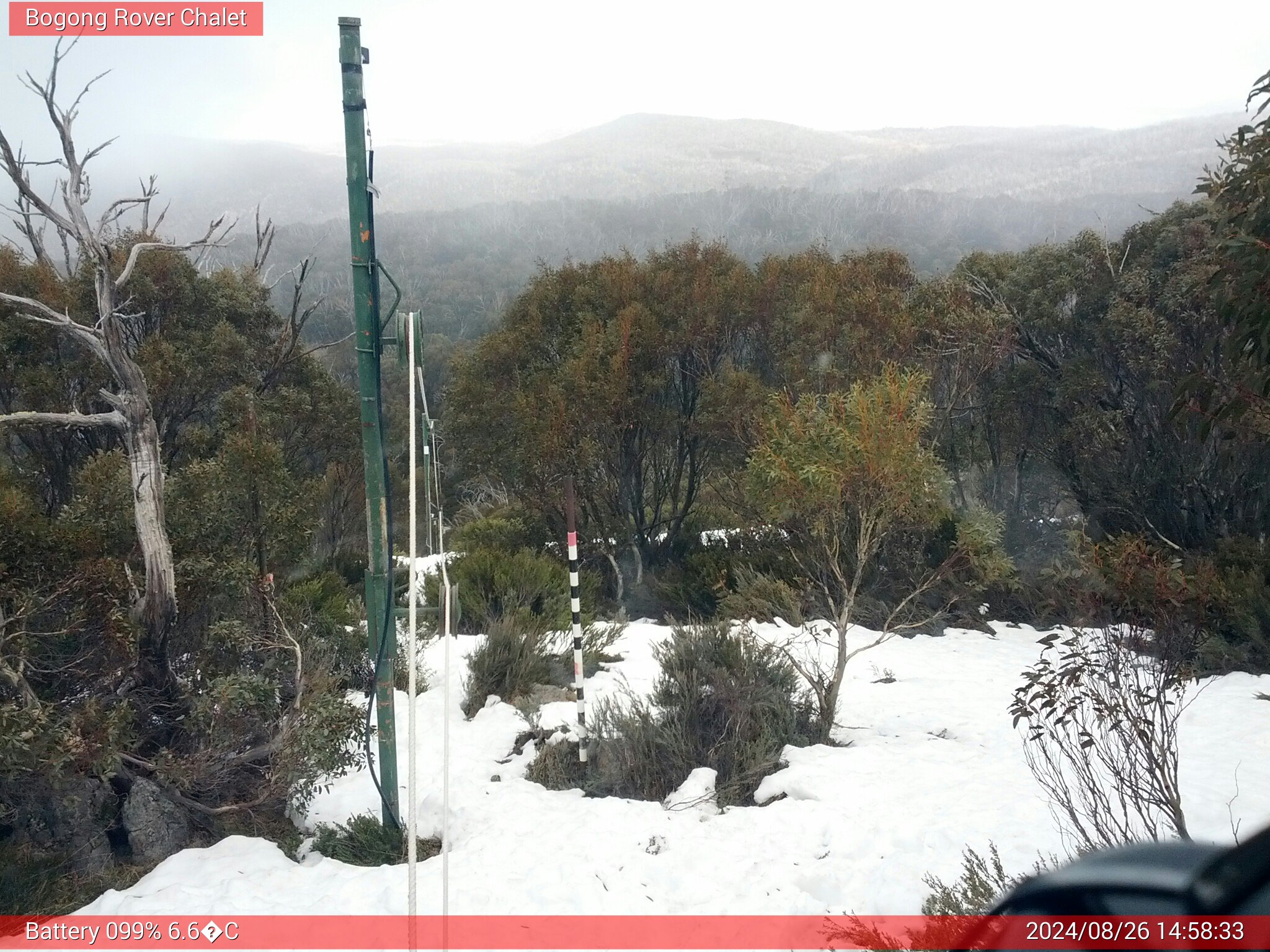 Bogong Web Cam 2:58pm Monday 26th of August 2024