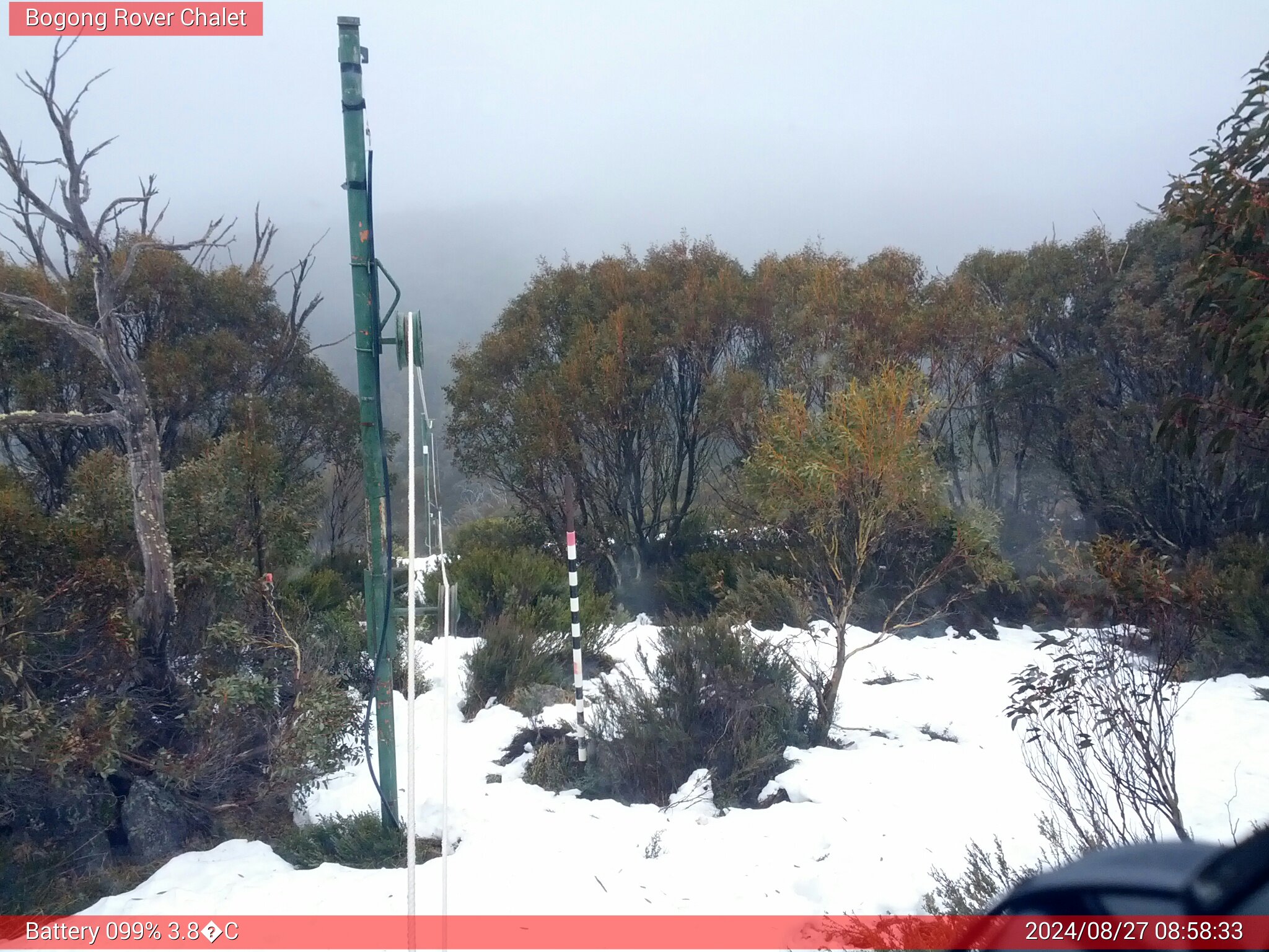 Bogong Web Cam 8:58am Tuesday 27th of August 2024