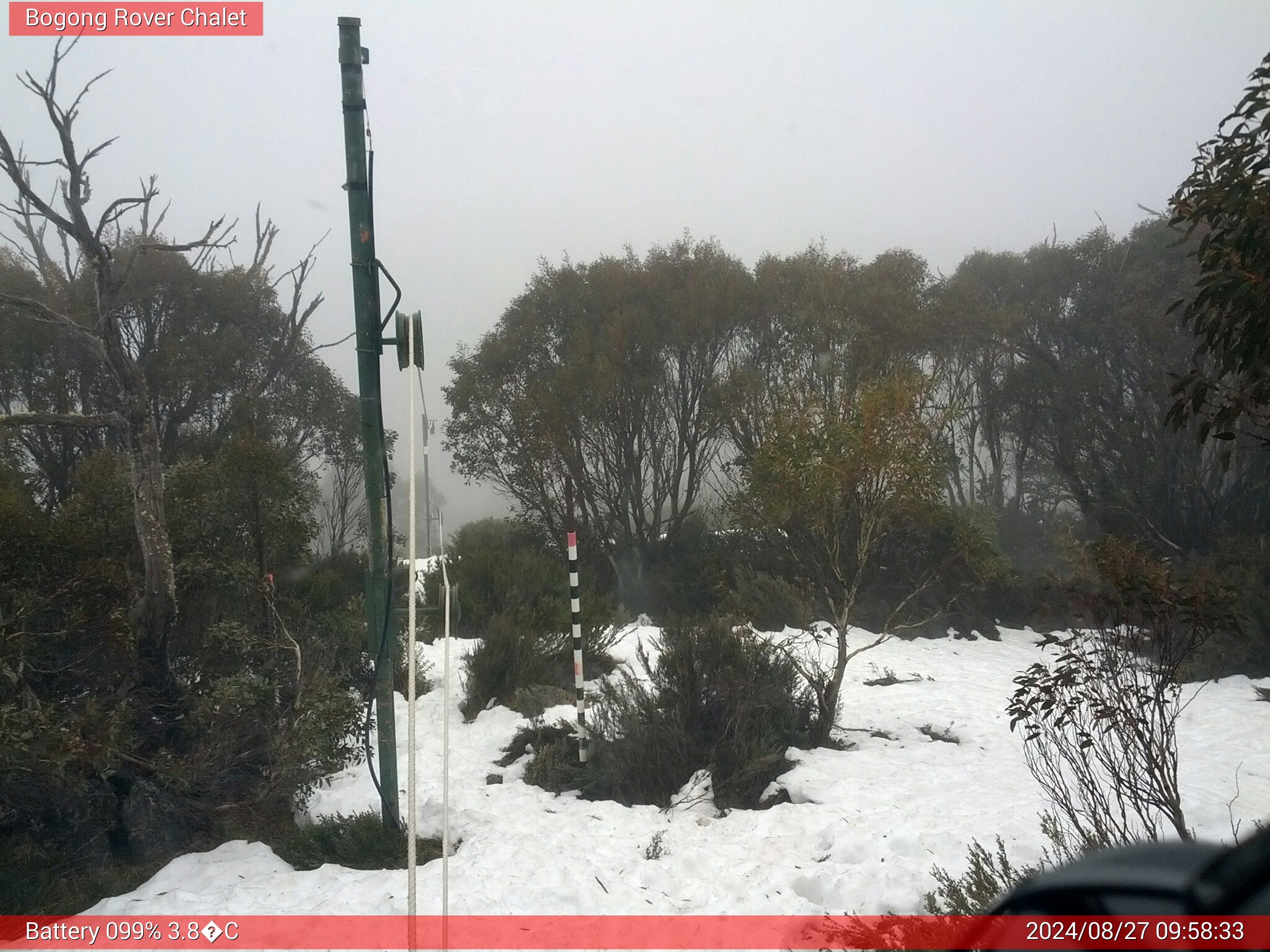 Bogong Web Cam 9:58am Tuesday 27th of August 2024