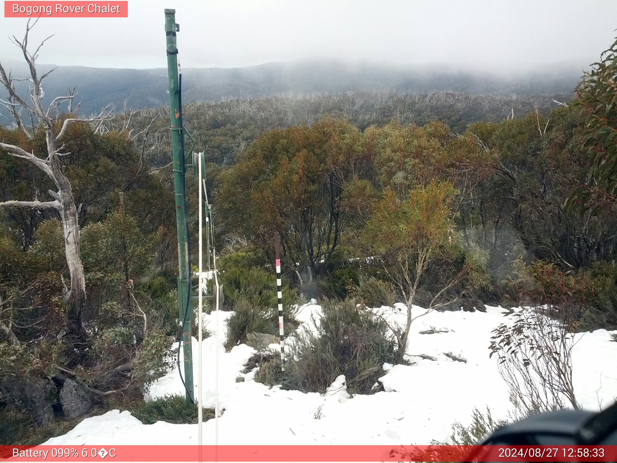 Bogong Web Cam 12:58pm Tuesday 27th of August 2024