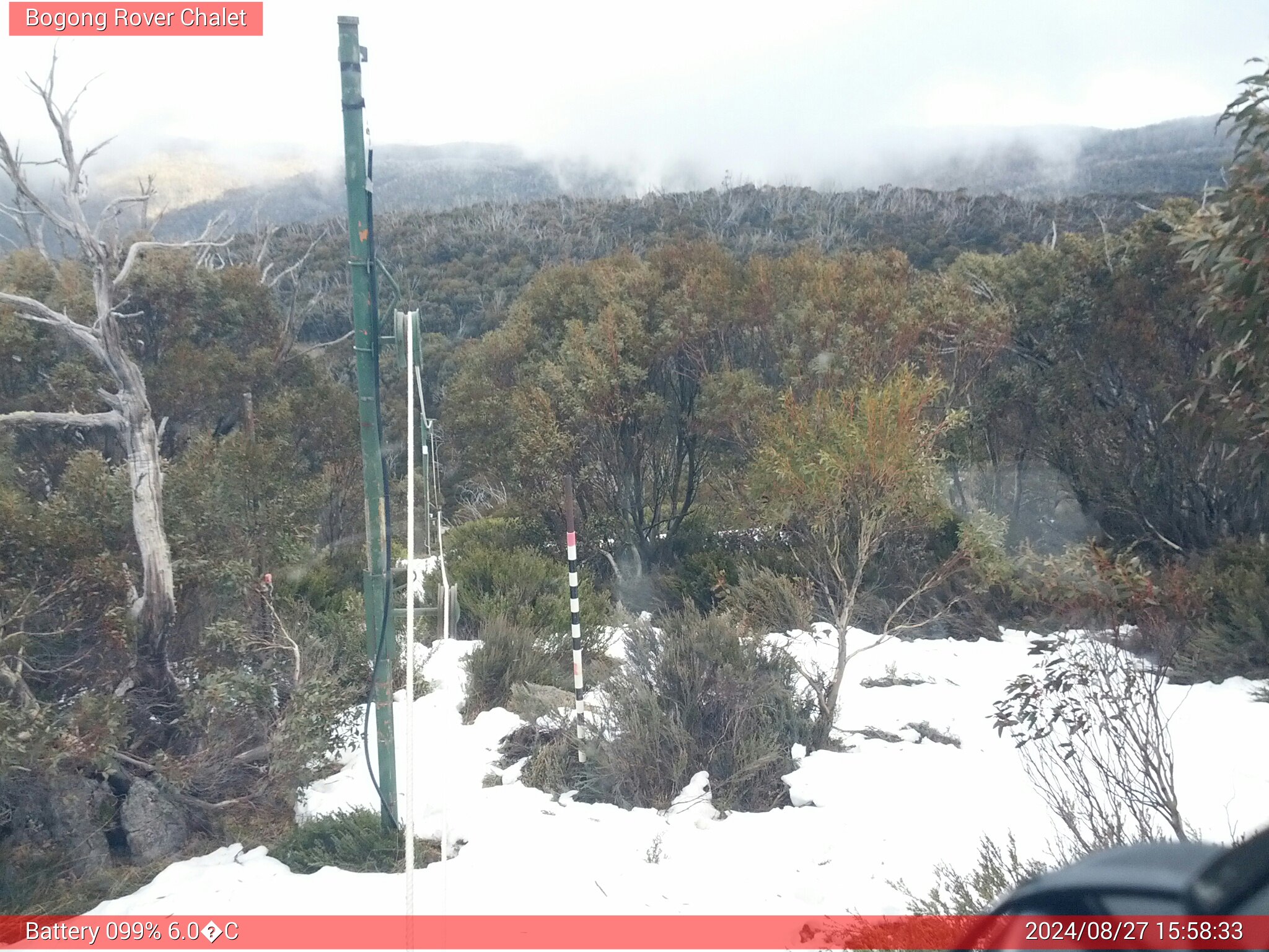 Bogong Web Cam 3:58pm Tuesday 27th of August 2024