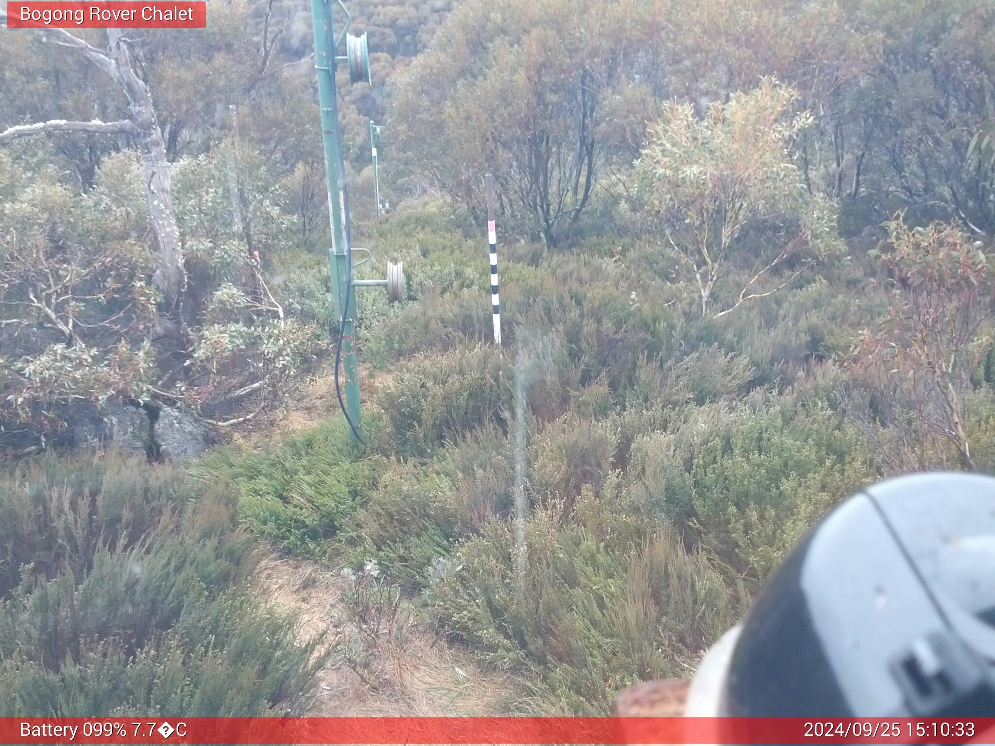 Bogong Web Cam 3:10pm Wednesday 25th of September 2024