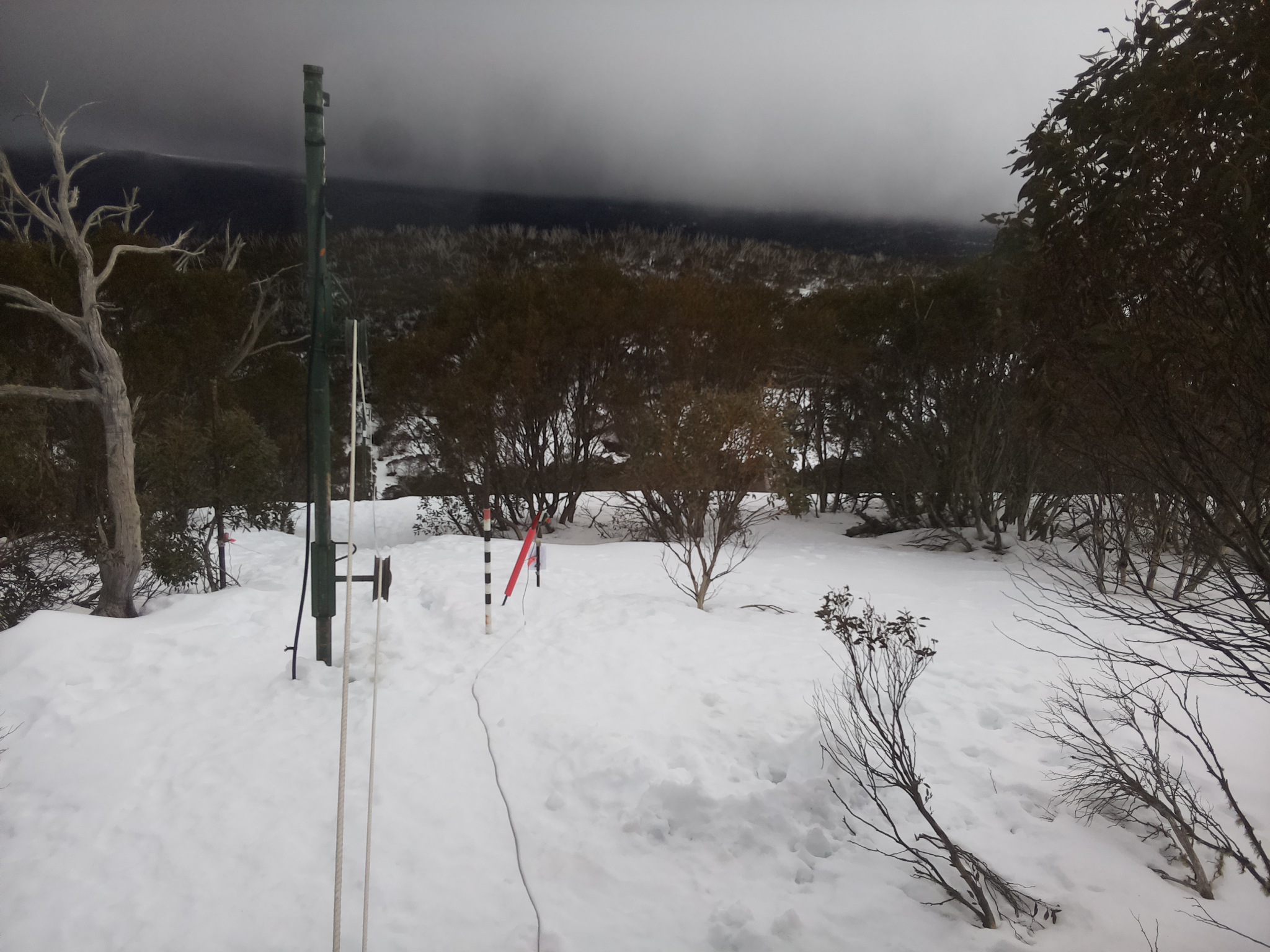 Bogong Web Cam 2:20pm Wednesday 13th of August 2025